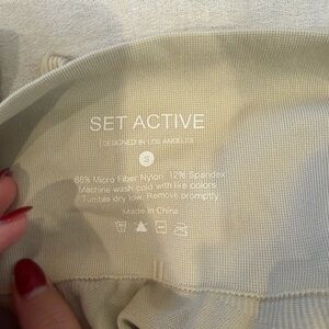 SET Active Women's Cream tank top and leggings set